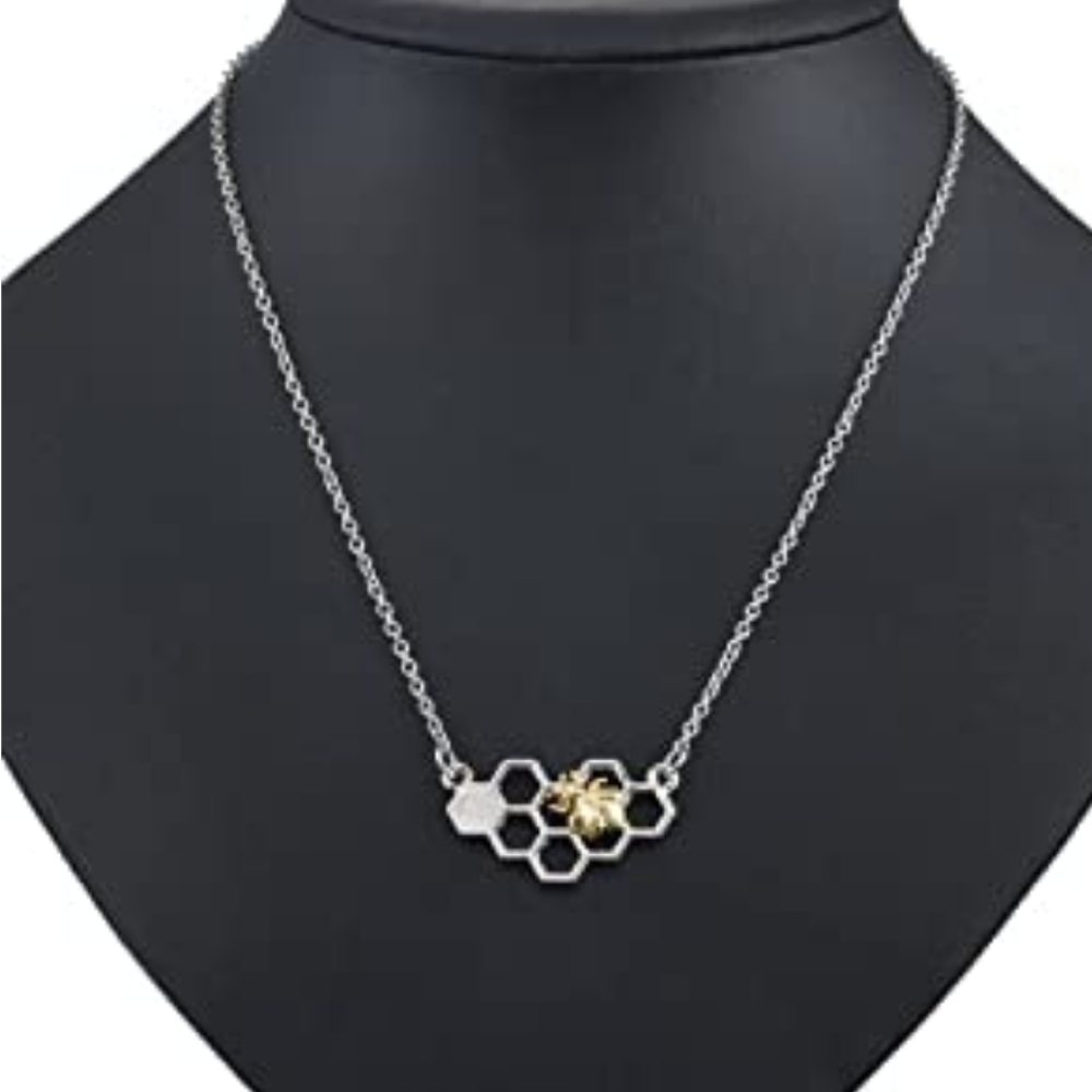 NIB M Jatoria honeycomb bee necklace - Picture 2 of 5
